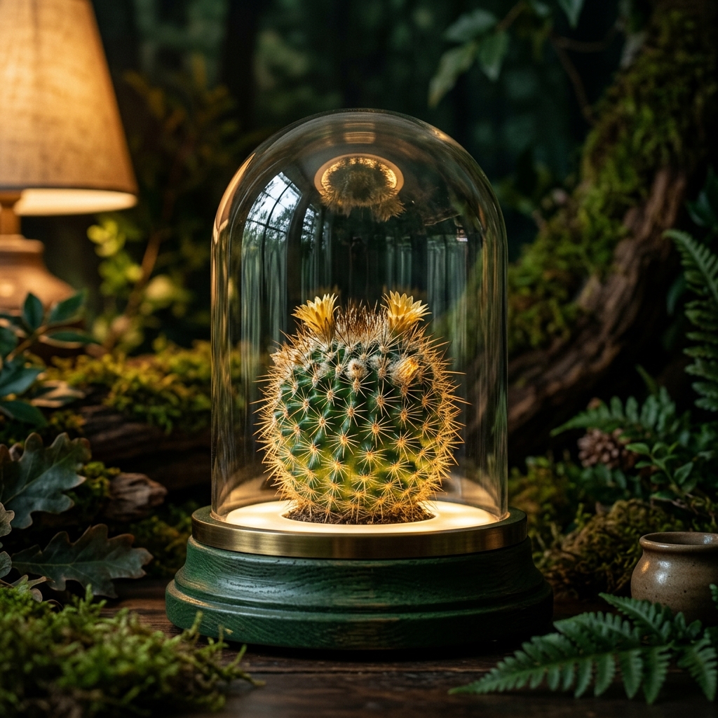 Premium Cactus in Glass Dome
